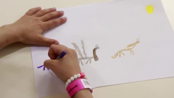 Menschliche Hände mit Bleistift und Radiergummi schreiben etwas — Stockvideo