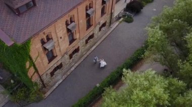 Tarihi ve kültürel kompleks Radomyshl Kalesi 'nin havadan görünüşü