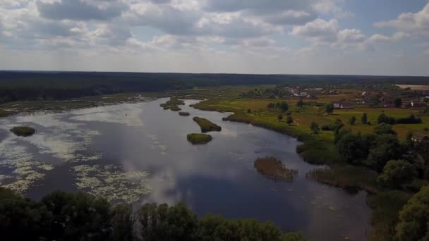 Veduta aerea del complesso storico e culturale Castello di Radomyshl — Video Stock