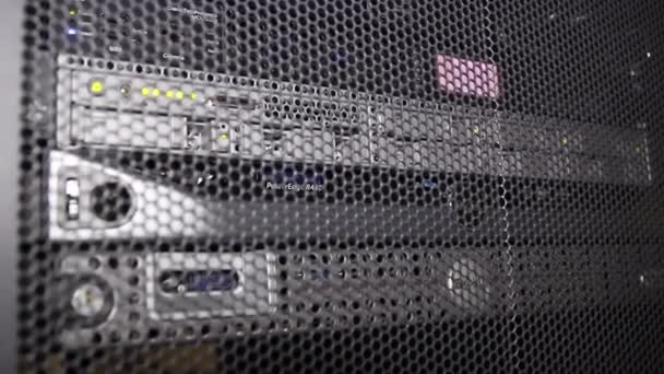 Server farm, rack. Computer servers. — Stock Video