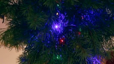 Yeni yıl, çam dalı wink çelenk.