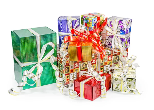 Gift boxes pack with bows — Stock Photo, Image