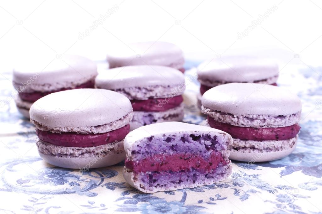 French Macarons with cranberries Stock Photo by ©Jyliana 106148196