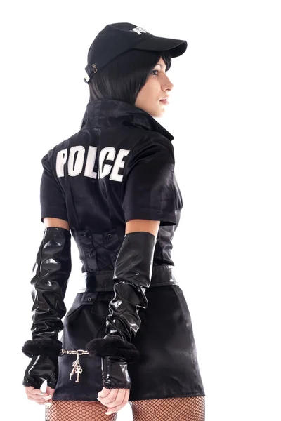 Sexy žena v policejní uniformě. — Stock fotografie