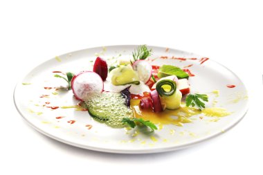 Moleküler mutfağı sebze salatası