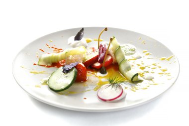 Moleküler mutfağı sebze salatası