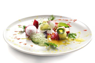 Moleküler mutfağı sebze salatası