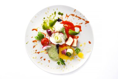 Moleküler mutfağı sebze salatası