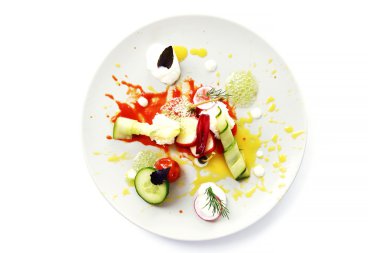 Moleküler mutfağı sebze salatası