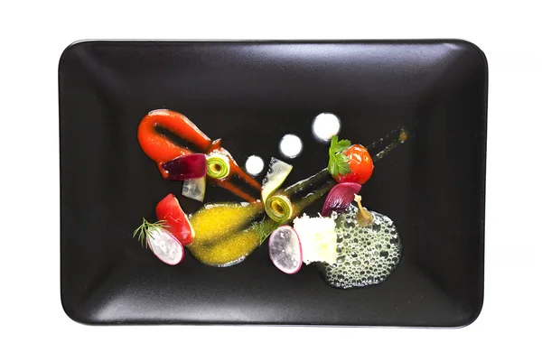 Molecular cuisine vegetable salad — Stock Photo, Image