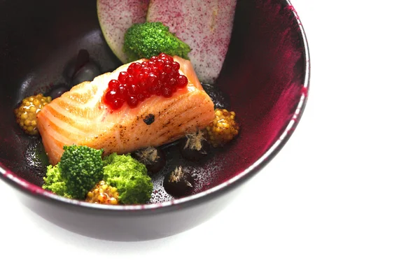 Molecular modern cuisine red fish — Stock Photo, Image