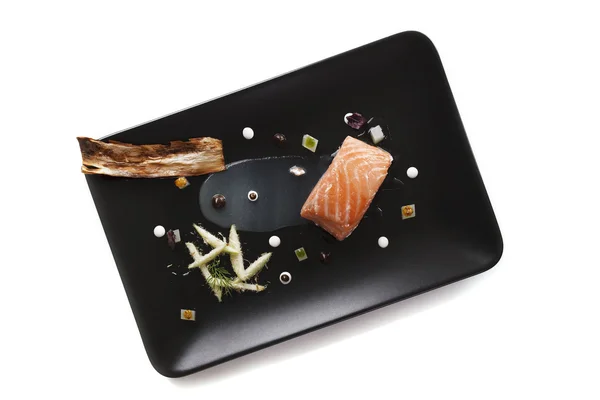 Moleküler modern mutfağı kırmızı balık — Stok fotoğraf