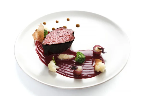 Veal fillet. Molecular cuisine with steak. — Stock Photo, Image