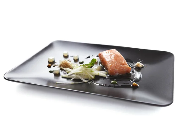 Molecular modern cuisine red fish — Stock Photo, Image