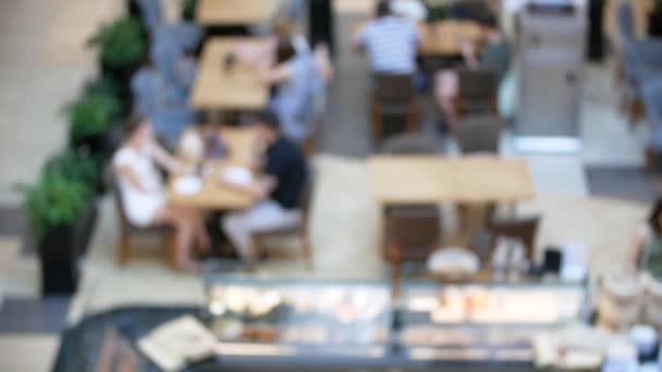 Blurred people in coffee shop cafe — Stock Video