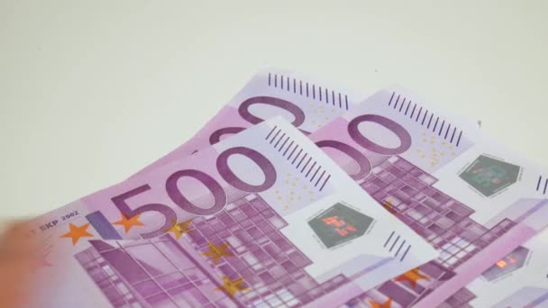 Billetes de la Unión Europea, antecedentes. Moneda euro. Dinero en efectivo — Vídeos de Stock