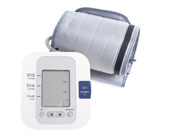 Hypertension digital blood pressure monitor - Tonometer. Stock I — Stock Photo, Image