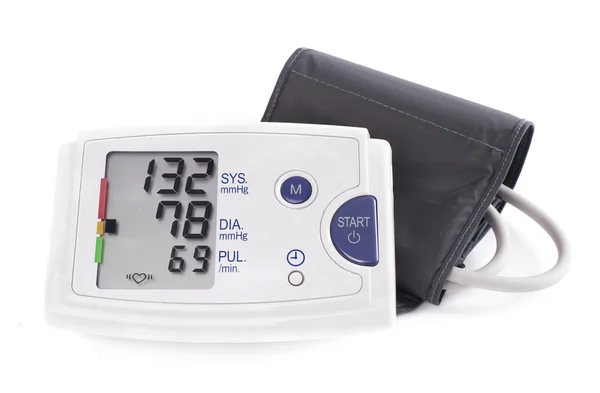 Hypertension digital blood pressure monitor - Tonometer. Stock I — Stock Photo, Image