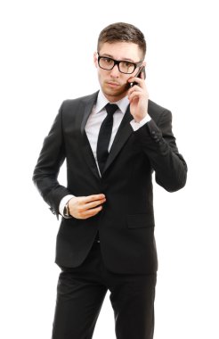 Erkek ile hareket eden telefon.