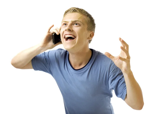 Hombre con teléfono móvil. — Foto de Stock