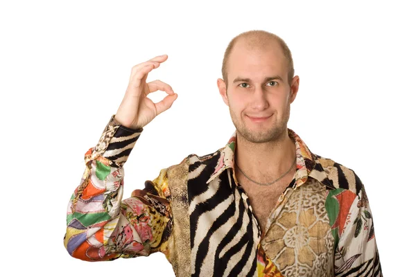 Young man showing ok sign — Stock Photo, Image