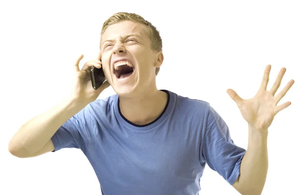 Homem com telefone móvel. — Fotografia de Stock