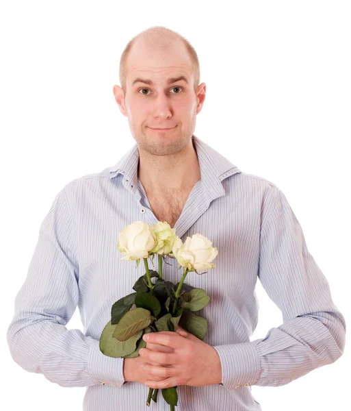 Guy with roses — Stock Photo, Image