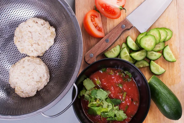 Meatballs with steamed — Stock Photo, Image