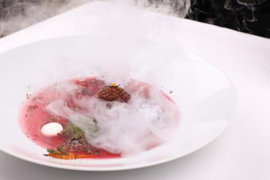 Çorba, moleküler mutfağı.