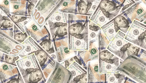 Antecedentes con billetes americanos de cien dólares - Stock Imag — Foto de Stock
