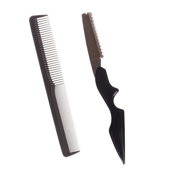 Профессиональные инструменты парикмахера изолированы на белом - Stock изображение — стоковое фото
