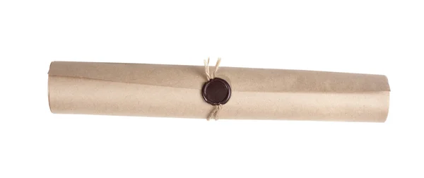 Parşömen kaydırma mum mühür - stok görüntü ile