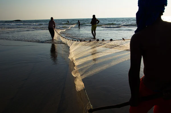 Fishing nets in the sea Royalty Free Stock Photos