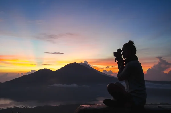 Woman photographer - Stock image — Stock Photo, Image