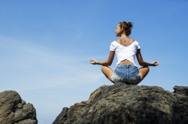 Kadın Practising Yoga - stok görüntü