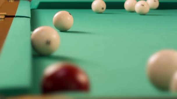 Playing Russian Billiards 4 — Stock Video