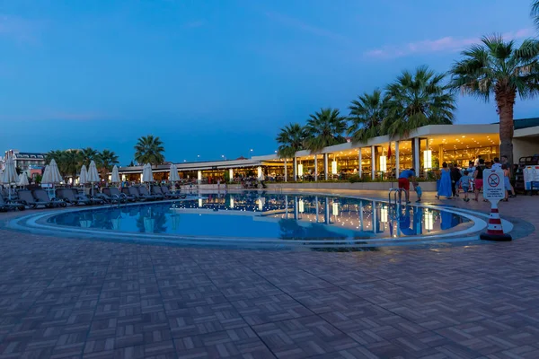 Vista Complejo Hotelero Con Piscina Antalya Turquía Octubre 2018 Foto — Foto de Stock