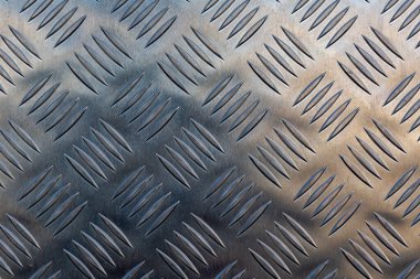 Alüminyum ve metalde ağ tasarımı veya dokusu için arka planda desenli metal plaka arka planı. Yatay