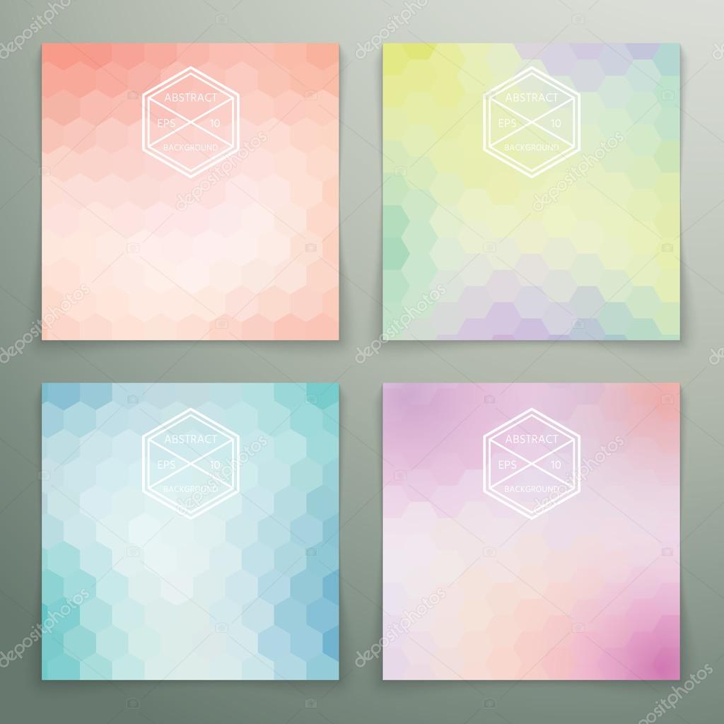 Abstract hexagon background set