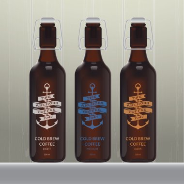 Soğuk kahve şişe seti demlemek