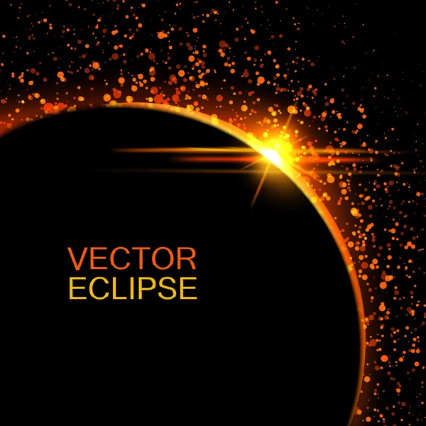 Éclipse Solaire Vectorielle Fond Cosmique — Image vectorielle