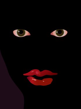 Siyah bir kızın yüzü