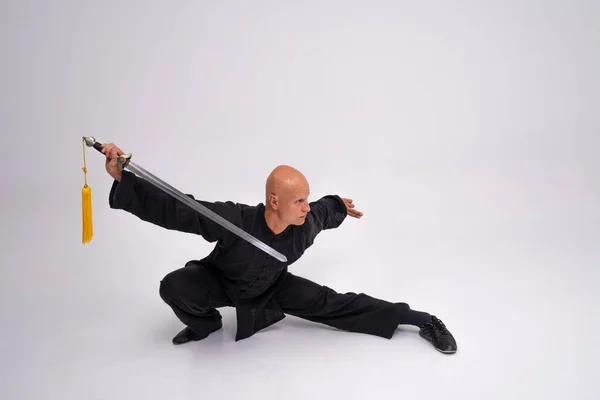 Wushu Master Training Process — Stock Photo, Image
