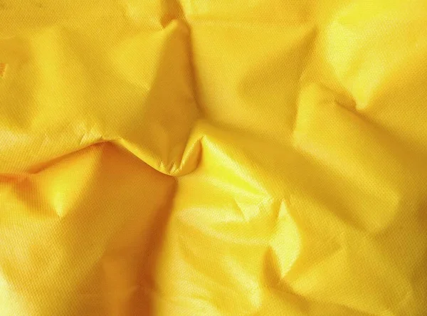 Ίνες Υφάσματος Από Κίτρινο Πολυπροπυλένιο Υφασμένο Ύφασμα Ρυτιδωμένη Υφή Από — Φωτογραφία Αρχείου
