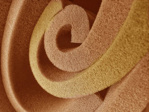 Orange Color Sponge Foam Sheet Rolled — Stock Photo, Image