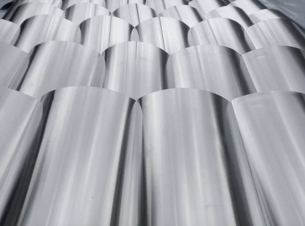 Aluminiumstukken Industriële Aluminium Metalen Stapel Kleine Vierkante Stukjes — Stockfoto