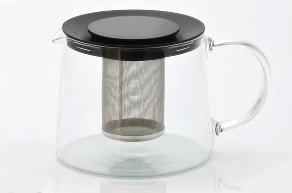 Скляний чайник з прозорістю — стокове фото