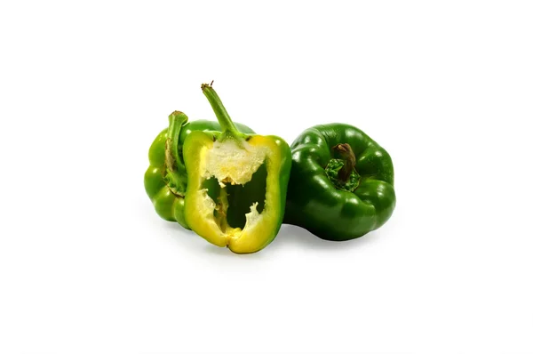 Three green peppers — Stock Photo, Image