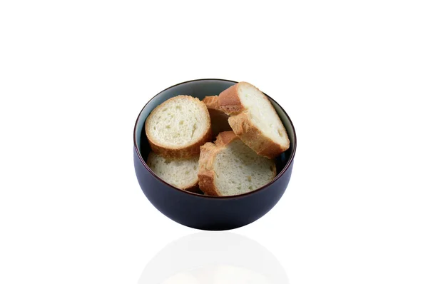 세라믹 그릇에 식 빵 — 스톡 사진