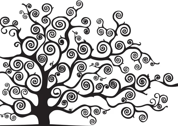 Arbre aux branches courbes — Image vectorielle